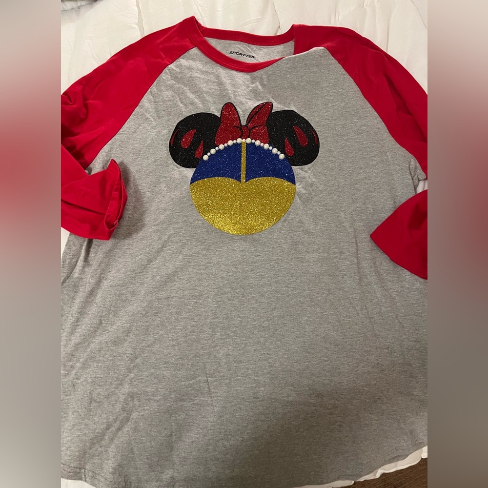 Minnie Mouse Disney Glitter Jersey Shirt Size XL